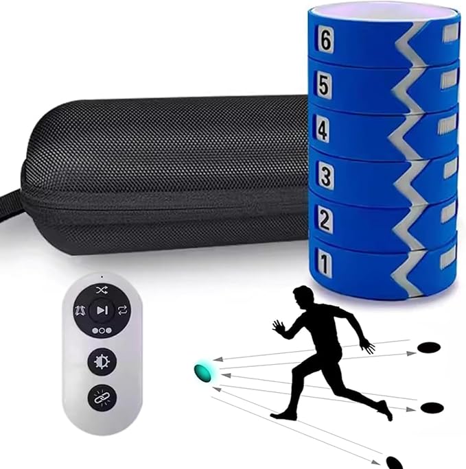 Light Agility Speed Training Kit, Agile Reaction Speed Training Equipment with Remote Control, 4 Modes & 4 Light Color, Improve Speed, Agility, Reaction Time for Sports Training