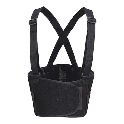 BodySport Ultra Lift Back Support, X-Large (40" - 55" Waist) - Heavy-Duty Adjustable Back Brace for Lifting - Lumbar Posture Support Belt with Suspenders in Black