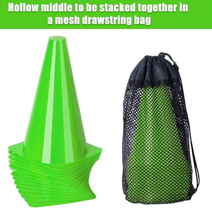 9 Inch Cones Sports, 15 Pack Orange Soccer Cones Training Agility Field Marker Plastic Traffic Cones for Football Basketball Drills Multipurpose Practice, Indoor Outdoor Games Activity Party Events