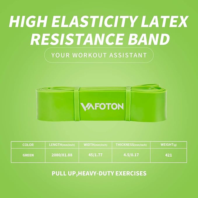 VAFOTON Pull up Assist Band,Latex Resistance Strap Loop for Strength Training,Warm up,Streching,Muscels Building,Home Gym Equipment for Men and Women-Heavy Level