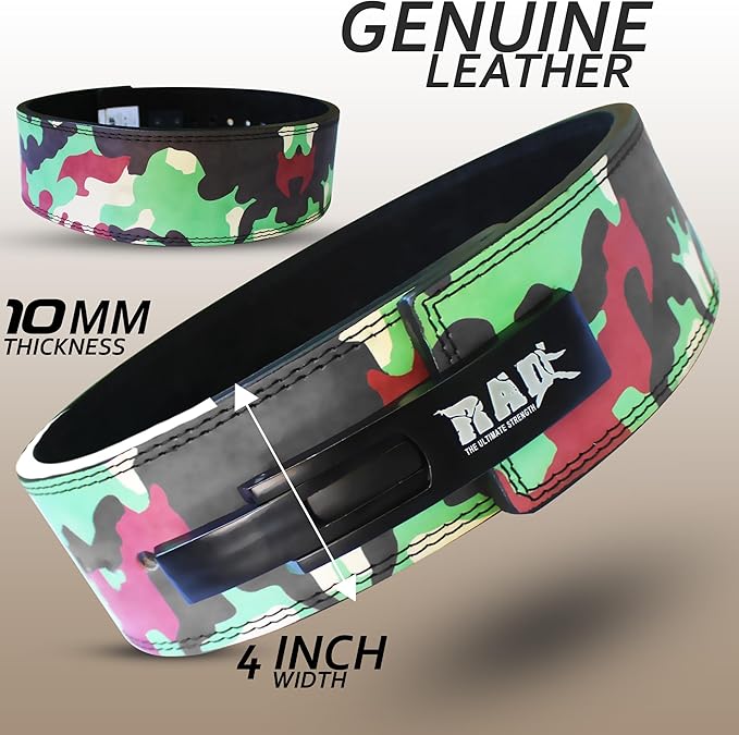 RAD Lever Weight Lifting Gym Belt for Men & Women Size 63 TO107 CM,Thick 10MM & Width 4 Inch Lever Powerlifting Belts for Women Dead Lift Workout Belt Leather Weight Lifting Lever Gym Squat Belt