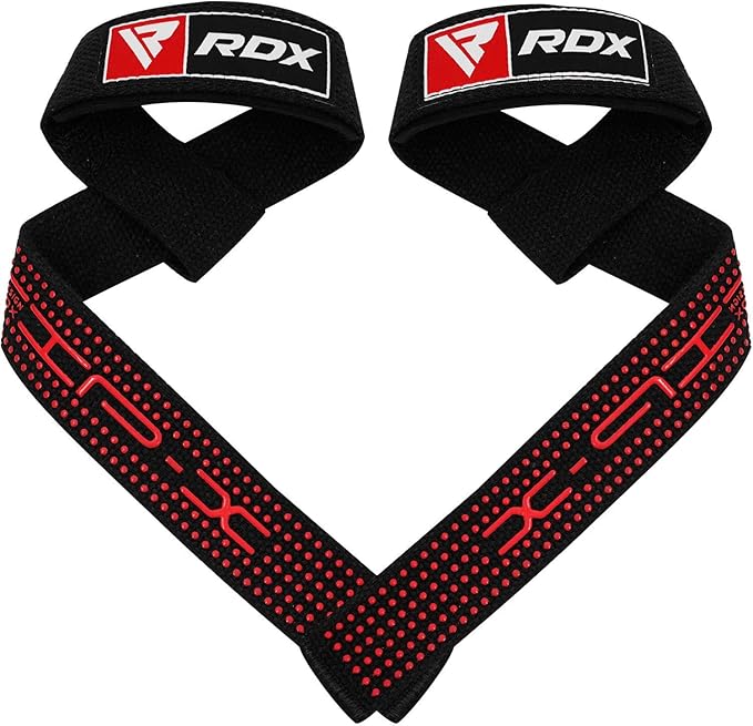 RDX Lifting Straps for Weightlifting –100% Cotton Heavy Duty Gym Wrist Strap with 5MM Neoprene Padding, 60CM Anti-Slip Hand Grip Wraps for Deadlifts Powerlifting Workouts Strength Training, Men Women