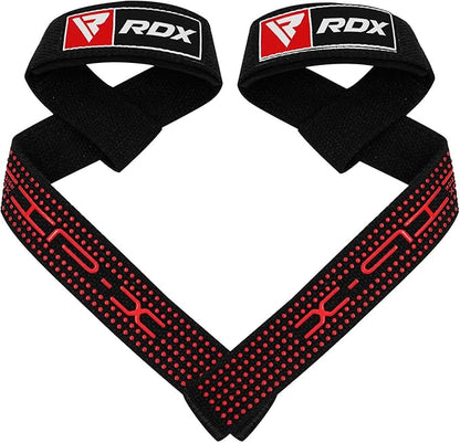 RDX Lifting Straps for Weightlifting –100% Cotton Heavy Duty Gym Wrist Strap with 5MM Neoprene Padding, 60CM Anti-Slip Hand Grip Wraps for Deadlifts Powerlifting Workouts Strength Training, Men Women