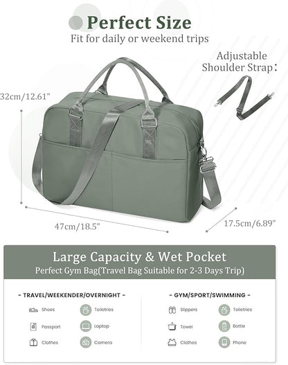 Gym Bag Womens,Travel Duffel Carry on Bag Sport Tote Bag Weekend Overnight Bag