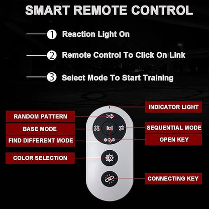Reaction Training Lights, 6 Lights Agile Fitness Light, Speed Training Equipment, 4 Modes & 4 Light Color, for Football, Boxing, Fitness, Sports