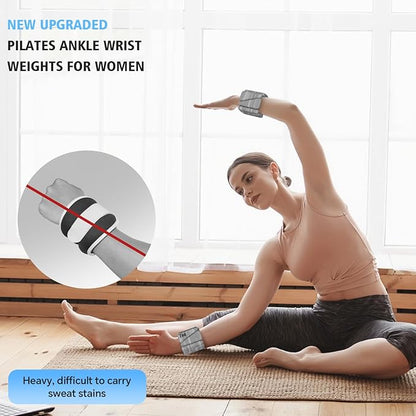 T98 Wrist & Ankle Weights for Women Men, Wearable Wrist Weights Set of 2(1Lbs Each), Adjustable Arm Leg Bracelet Weights for Strength Training, Aerobics, Barre, Suit for Home Outdoor Workout