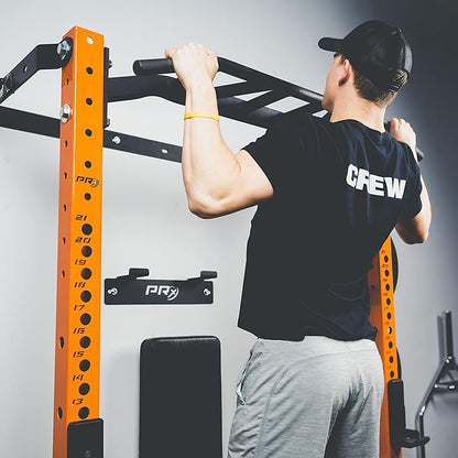 PRx Performance Profile® PRO Squat Rack 3x3 with Kipping or Multi-Grip Pull Up Bar, 89" or 95" Uprights As Seen On Shark Tank Wall Mounted Home Garage Gym Exercise System