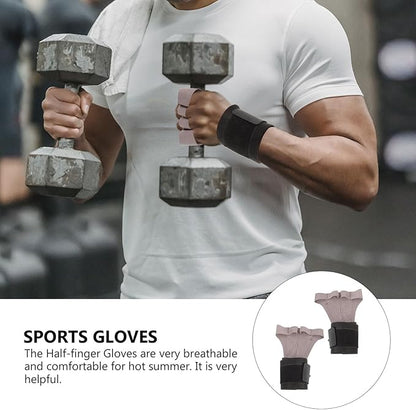 Gym Workout Gloves for Men and Women, L Size, Grey Microfiber Palm Protection, Anti-Slip Weight Lifting Gloves with Wrist Support for Fitness Training
