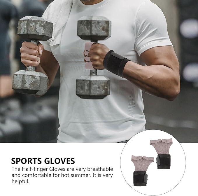 SUPVOX Weight Lifting Gloves for Men and Women Fingerless Gym Workout Gloves with Anti-Slip Grip with Wrist Support for Fitness Training