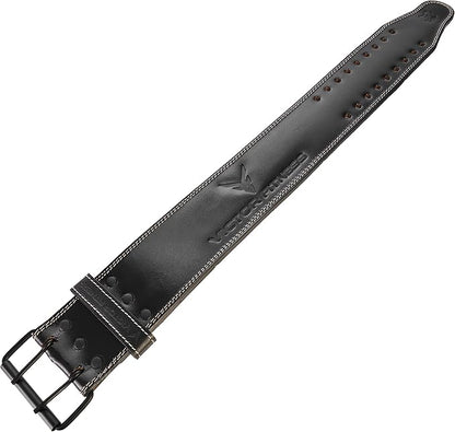 100% Top-Grain Leather 10mm Thick 4" Wide Heavy-Duty Dual Prong Powerlifting Belt for Men and Women made with Vegetable Tanned Leather