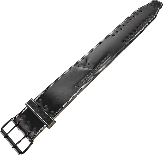 100% Top-Grain Leather 10mm Thick 4" Wide Heavy-Duty Dual Prong Powerlifting Belt for Men and Women made with Vegetable Tanned Leather