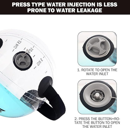 Water Bag|Water Bag Training Baseball Clear Weighted Inflatable Fitness Ball Aqua Punching Adjustable with Handle for Core and Balance Training