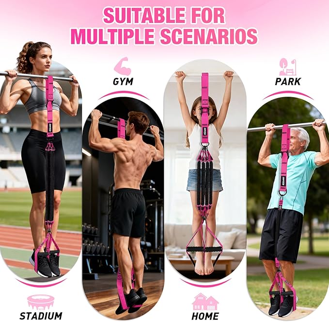 Pull Up Assistance Bands for Women, Heavy Duty Resistance Bands with Handles, Exercise Band with Door Anchor, Workout Band Set for Pull Up Bar, Full Body Sculpting,Muscle Training, Recovery, Home Gym