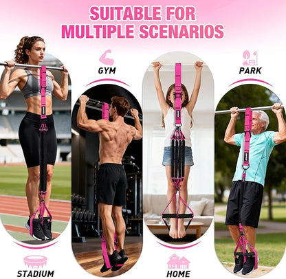 Pull Up Assistance Bands for Women, Heavy Duty Resistance Bands with Handles, Exercise Band with Door Anchor, Workout Band Set for Pull Up Bar, Full Body Sculpting,Muscle Training, Recovery, Home Gym
