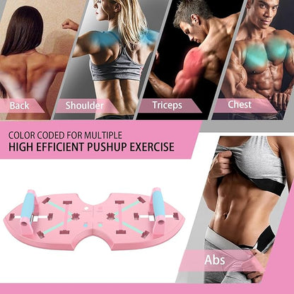 LALAHIGH Push Up Board,36 in 1 Home Gym Equipment with Ab Roller Wheel & Resistance Bands, Portable Foldable Workout Board for Full Body Strength Training Men Women,Gift for Boyfriend