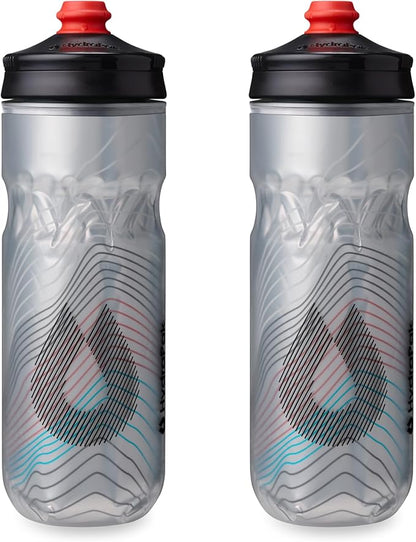 HydraPak Polar Surge Insulated Bike Water Bottle 2-Pack (20oz or 24oz) - High Flow, Fits Most Bike Cages, For Cycling & Sports | Insulated, 2-Pack, High Flow, Fits Most Bike Cages, For Cycling & Sports