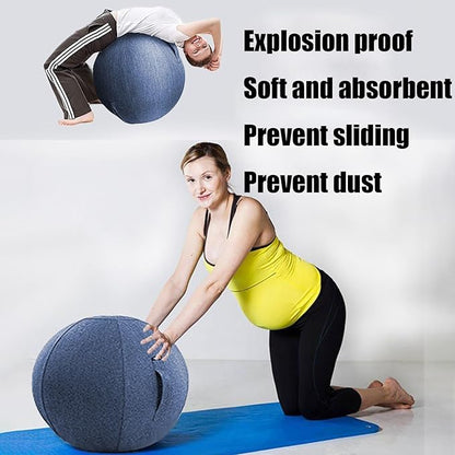 Yoga Ball Cover - Pilates Exercise Yoga Ball Cover, Anti Scratch Exercise Ball Cover with Handle for 55/65/75cm Birthing Ball, Stability Ball, Balance Ball (Without Ball)