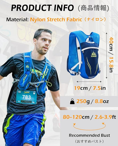 TRIWONDER Hydration Running Vest Backpack, Lightweight Water Pack for Men Women Hydration Backpack for Trail Race, Hiking, Cycling, Climbing, Camping, Jogging, Marathon