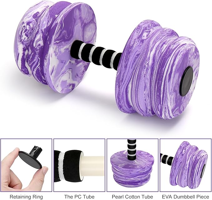 Aquatic Exercise Dumbbells, Water Dumbbells, 2PCS Foam Barbells for Men Women Water Workouts