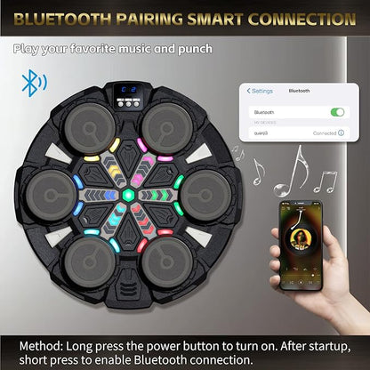 Music Boxing Machine for Kids/Adults - Bluetooth Boxing Training Equipment with 2 Gloves - Rechargeable Boxing Toy -No Mounted Wall Punching Pad -Workout Punch Machine for Agile Training/Stress Relief
