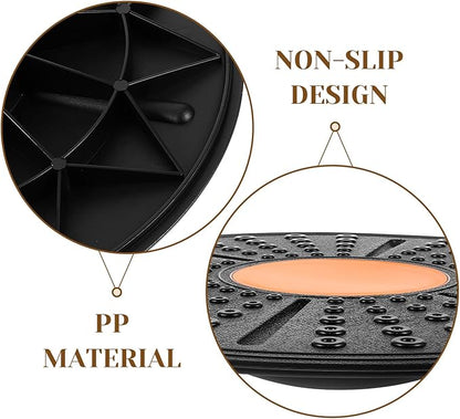 Adjustable Angle Wobble Board for Balance Training with Non-slip Surface Stability Trainer for Fitness Sensory Rehabilitation and Core Exercise at Home Black and Orange