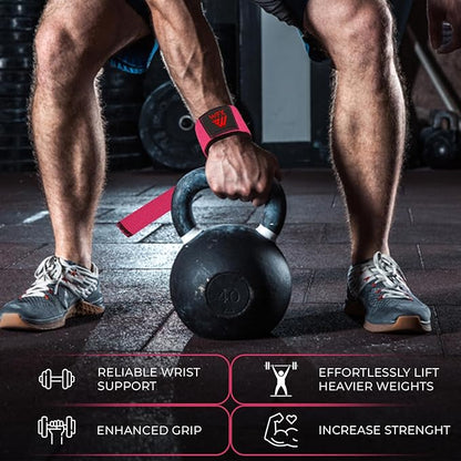 Weight Lifting Straps Wrist Support Padded Neoprene Gym Cross Training Hand Bar Weightlifting Straps Fitness Bodybuilding Power Exercise Grips Deadlift Men Women