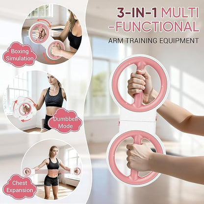 ADISTAR 3-IN-1 Multifunctional Rotator Burn Machine - 360° Spinning Arm Workout, Dumbbell & Adjustable Chest Expander, Forearm Exercise Equipment, Portable Home Gym with Resistance Band & Weight Stack