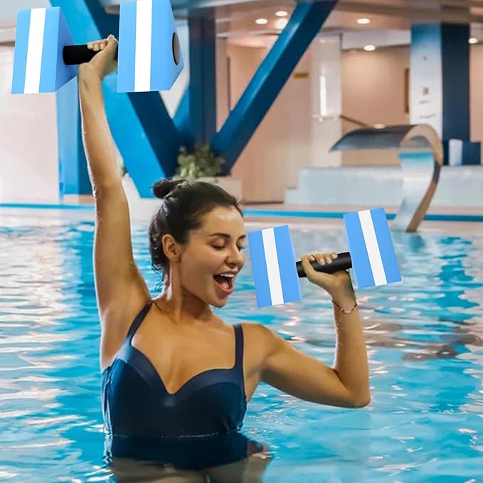 Pool Weights for Water Exercise 2 Pack, Aquatic Dumbbells for Pool Fitness & Water Aerobic Workouts, Dense and Sturdy Water Weights for Pool Exercise and Activities