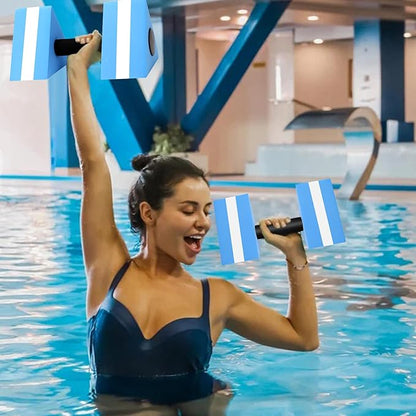 Pool Weights for Water Exercise 2 Pack, Aquatic Dumbbells for Pool Fitness & Water Aerobic Workouts, Dense and Sturdy Water Weights for Pool Exercise and Activities