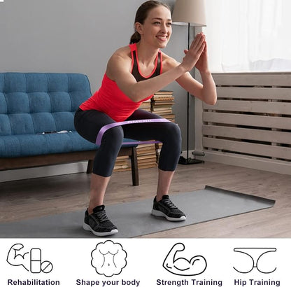 Resistance Bands, 5 Pcs Exercise Bands for Legs Glutes Arms, Skin-Friendly Resistance Fitness Exercise Loop Bands for Gym Home Yoga Pilates with Carry Bag and Instruction Guide