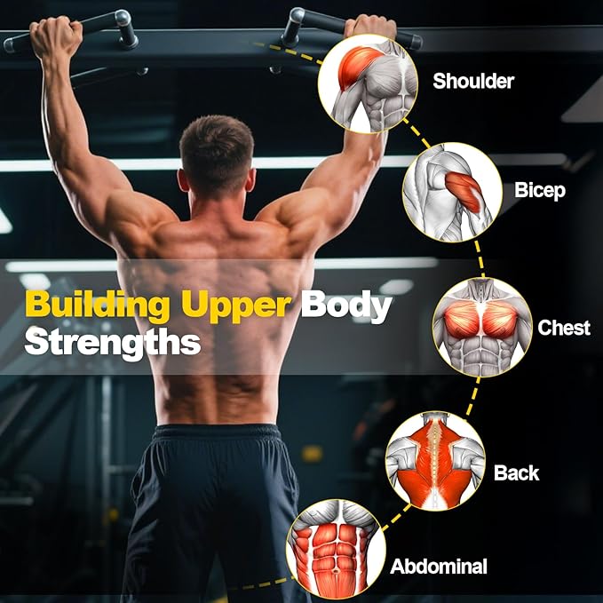 WELSPO Pull Up Assistance Bands with 4 Heavy Duty Resistance Bands for Pull Up Bar Workout, Adjustable Pull Up Assist Band Equipment for Home Gym Strength Training & Full Body Workout