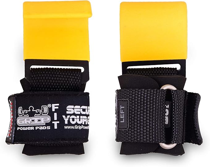 Weight Lifting Rod Hooks Heavy Duty Wrist Wraps Power Weight Lifting Training Gym Grips Straps Set of 2