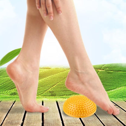 VGEBY1 PVC Semi-Circular Durian Ball Inflatable Half Yoga Balls Massage Point Fitball Exercises Trainer Fitness Balance Ball(Yellow)