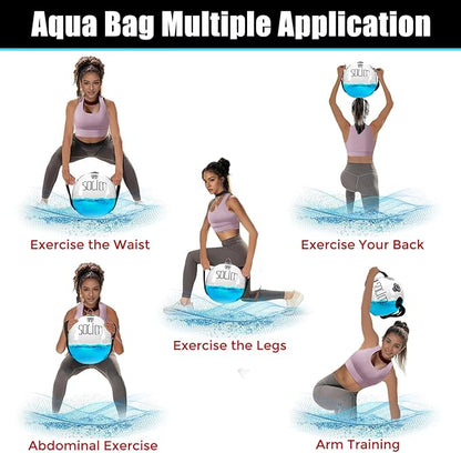 Solim Water Weights Aqua Bag Ball Shape, Workout Sandbag Alternative Strength Training Sand Bag Portable Stability Fitness Equipment Ultimate Core and Balance Training for Home Gym