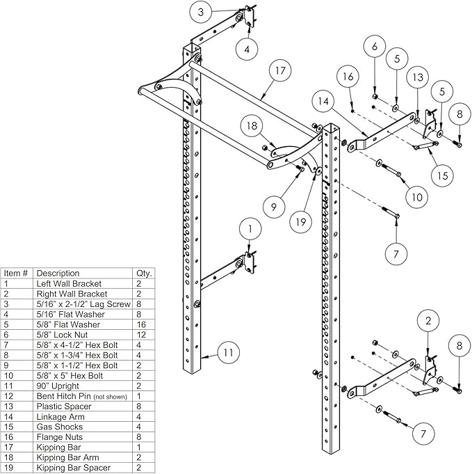 PRx Performance Profile® PRO Squat Rack 3x3 with Kipping or Multi-Grip Pull Up Bar, 89" or 95" Uprights As Seen On Shark Tank Wall Mounted Home Garage Gym Exercise System