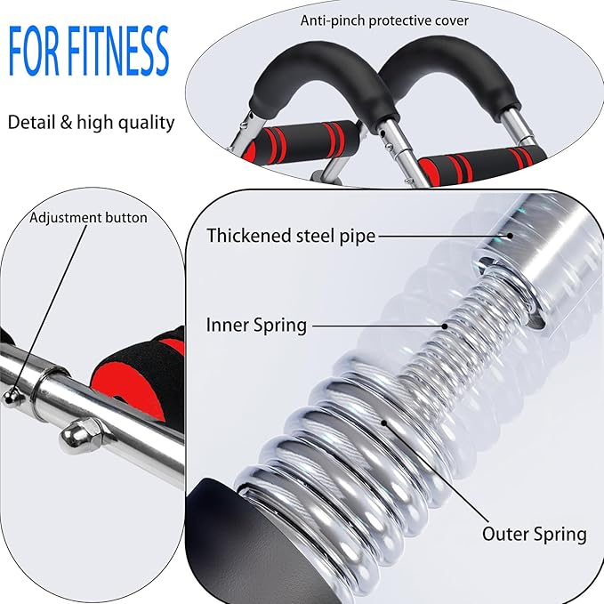 Twister Arm Trainer, Adjustable Resistance Levels Chest Workout Equipment for Men & Women, Portable Detachable Upper Body Fitness Machine for Home & Gym