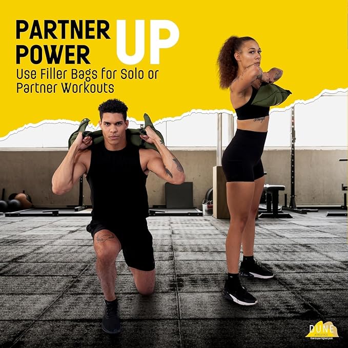 Sandbags for Working Out (Unfilled) - Enhance Your Fitness with Our Workout Sandbag, Versatile & Durable Sand Bags for Weight Training 15-75 lbs - Sandbags for Fitness Guide Included