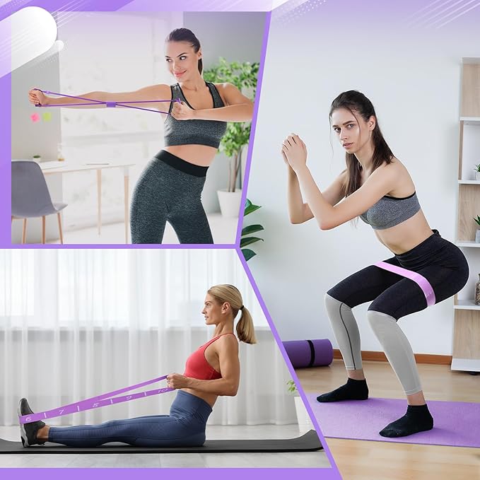 24 Pcs Home Pilates Essentials Kit for Women, Pilates Equipment Ring and Ball Set with Stretching Strap, Water Bottle, Magic Circle, Yoga Ring, Gym Bag, Resistance Band, Anti Slip Socks