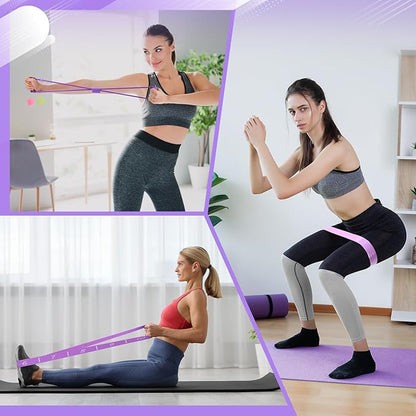 24 Pcs Home Pilates Essentials Kit for Women, Pilates Equipment Ring and Ball Set with Stretching Strap, Water Bottle, Magic Circle, Yoga Ring, Gym Bag, Resistance Band, Anti Slip Socks