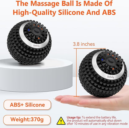 Vibrating Massage Ball 4-Speed High-Intensity Fitness Yoga Massage Roller, Relieving Muscle Tension Pain & Pressure Massaging Balls (Black)
