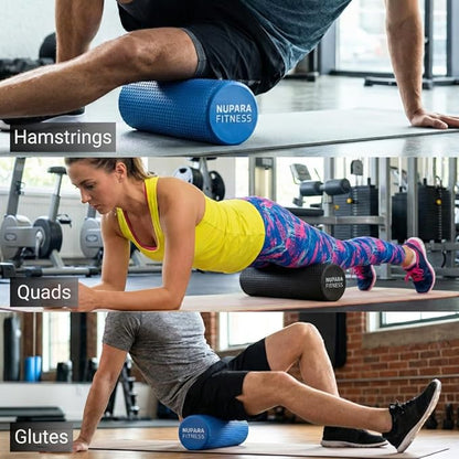 Foam Roller for Back, Legs, and Deep Tissue Muscles. Muscle Roller for Running, Cycling, Sports, Exercise, Recovery, Physical Therapy, Yoga, and Pilates. (Dark Blue, 18 inch - Large)