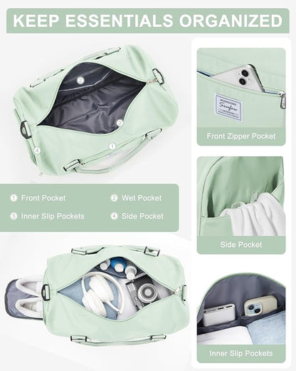 Gym Bag Womens,Travel Duffel Carry on Bag Sport Tote Bag Weekend Overnight Bag