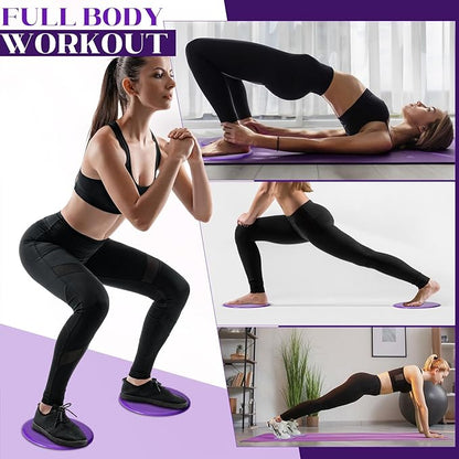14 PCS Pilates Kit, Home Pilates Workout Kit for Women, Pilates Equipment with 14.9" Pilates Ring and Ball, Resistance Bands, Sliders & Grip Socks Accessories for Starter Home Workouts（Purple）