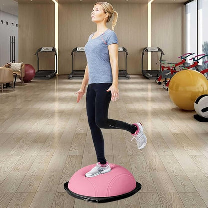 workout equipment for home，boso balancing ball，half ball balance trainer，core training equipment， 27.5 inch Yoga Exercise Ball for Home Gym Core Training Anti-Skid Surface (Pink Pill-27.5)