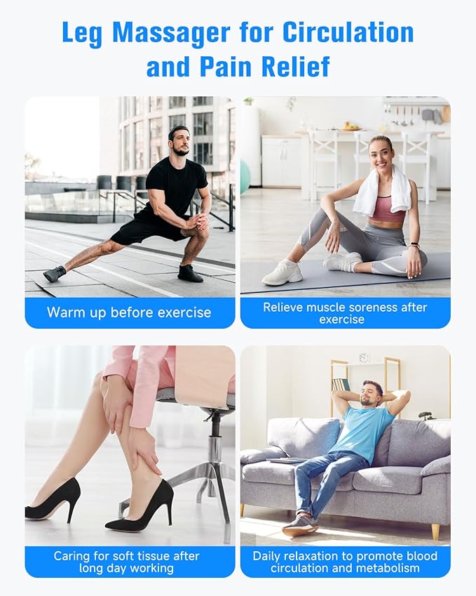 FSA Eligible HSA Massager - Leg Massager for Circulation & Pain Relief FSA, Foot Massager with 3 Heating 3 Modes 3 Intensities, Recovery System Pressure for Muscle, Gift for Him Her (Black, Medium)
