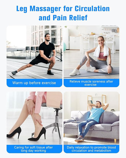FSA Eligible HSA Massager - Leg Massager for Circulation & Pain Relief FSA, Foot Massager with 3 Heating 3 Modes 3 Intensities, Recovery System Pressure for Muscle, Gift for Him Her (Black, Medium)