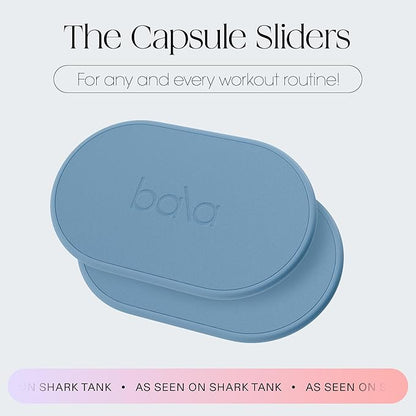 Bala Capsule Sliders for Working Out, Core Workout Sliders - Floor Exercise Sliders & Fitness Gliders for Squats, Lunges, & Push-up Variations - Strength Slides for Yoga, Pilates & Aerobics