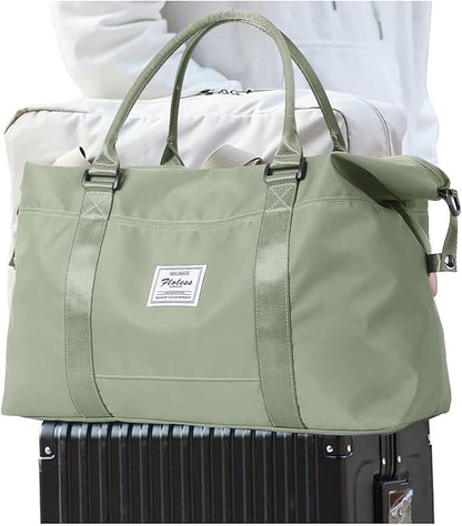 Sport Travel Duffle Bag Large Gym Tote Bag for Women, Weekender Carry on Bags for Airplane, Ladies Beach Overnight Bag Waterproof Luggage Bags with Wet Pocket Light Green