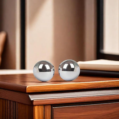 Stainless Steel Baoding Balls Set, 1.2 Inches Chinese Health Balls, Metal Stress Relief Hand Massage Balls No Chime for Hand Exercise, Hands Therapy