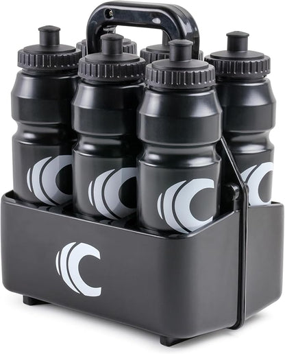 Cannon Sports 1 Liter Sports Water Bottle, BPA-Free, 34 Oz Capacity, Large Mouth, 2 lids (Straw and Squeeze) with Carrier, Great For Helmet Sports Such As Hockey, Lacrosse, Football, Boxing (Black)